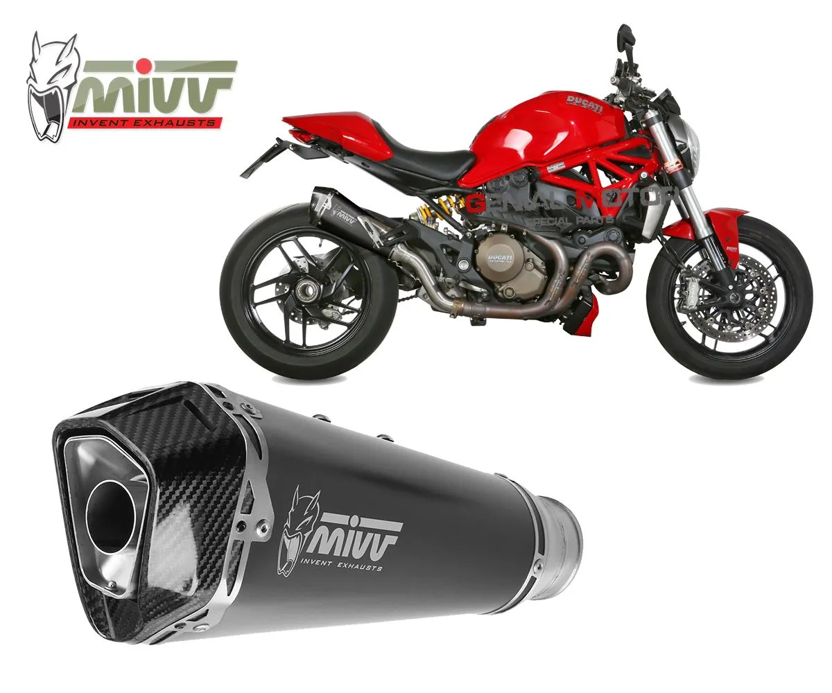 Terminale Scarico Mivv Delta Race Black Inox Nero Per Ducati Monster 1200 2014 > 2016-D.030.LDRB-107767
