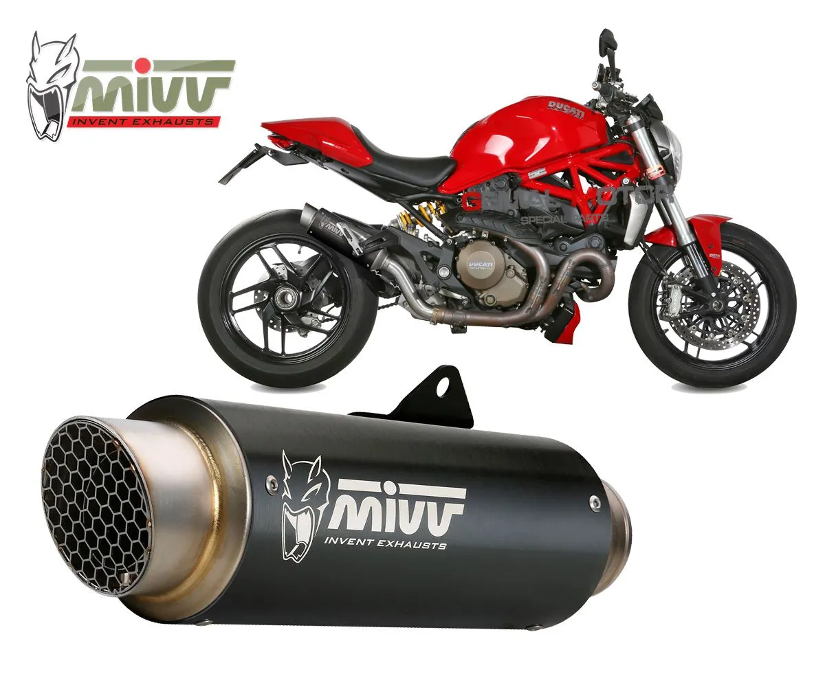 Terminale Scarico Mivv Gp Pro Black Inox Nero Per Ducati Monster 1200 2014 > 2016-D.030.LXBP-107769