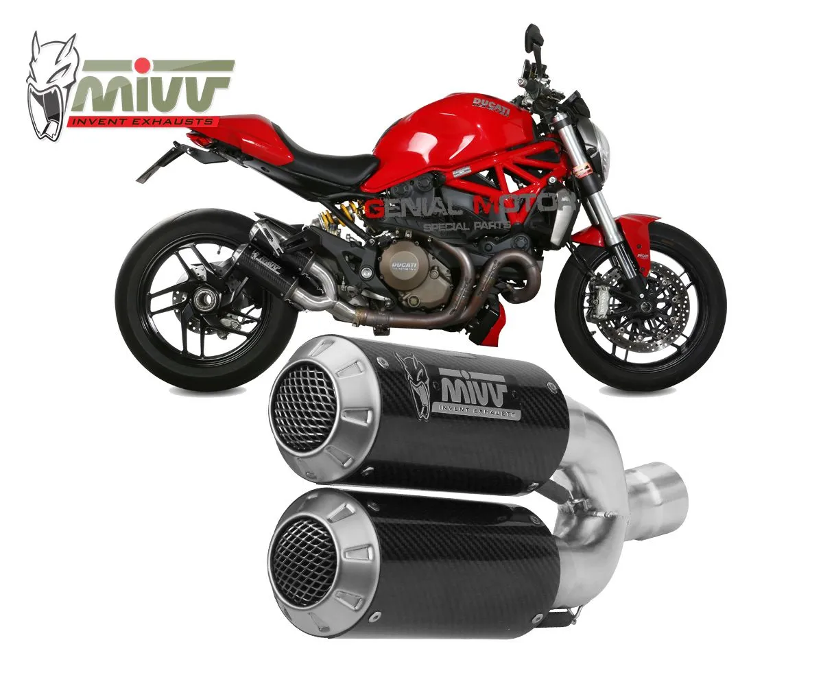 Terminali Scarichi Mivv Mk3 Carbonio Per Ducati Monster 1200 2014 > 2016-D.040.SM3C-107774