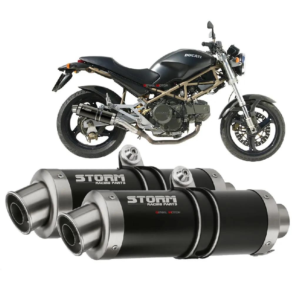 Scarichi Storm By Mivv Nero Gp Acciaio Inox Per Ducati Monster 600 1999 > 2001-74.D.016.LXSB-107917