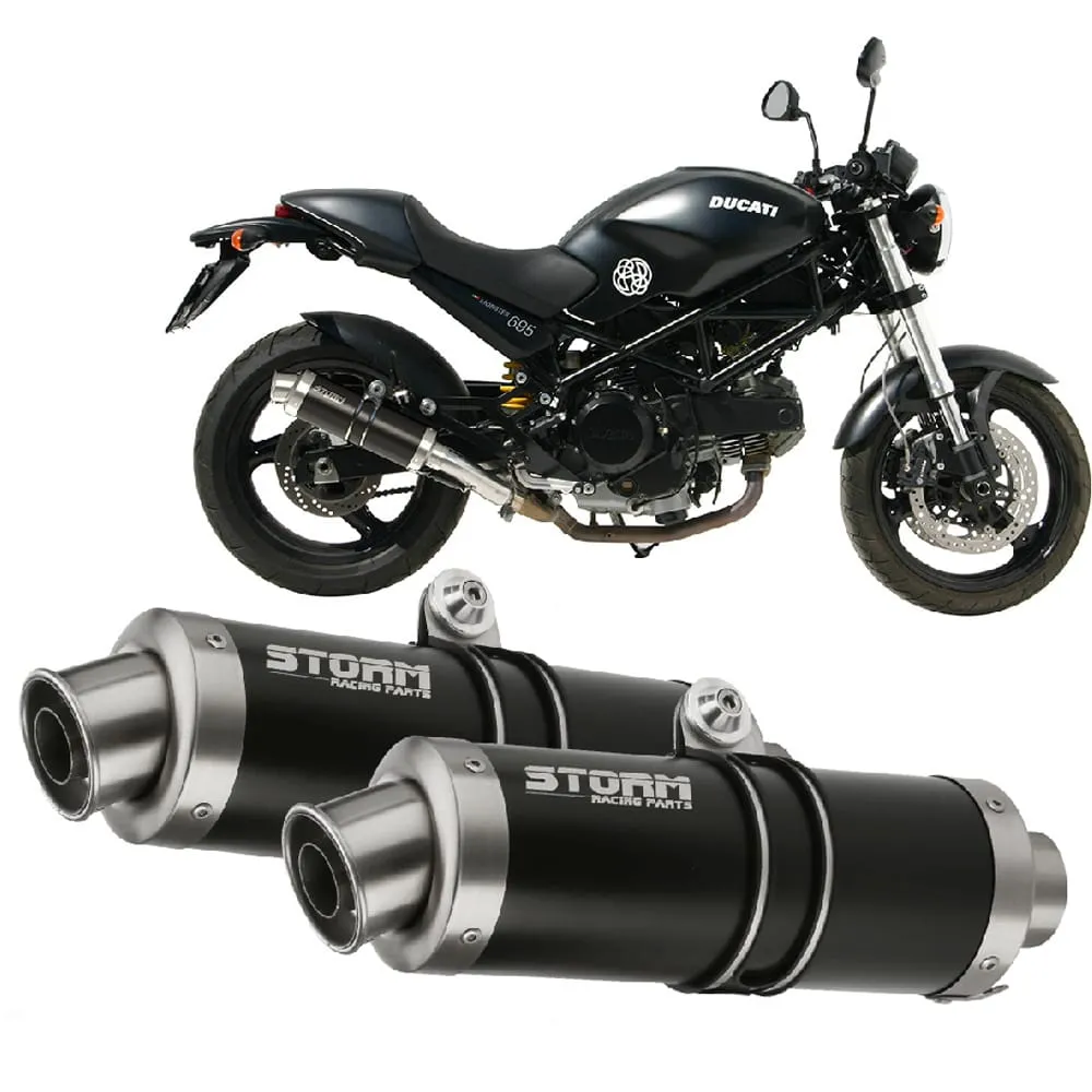 Scarichi Storm By Mivv Nero Gp Acciaio Inox Per Ducati Monster 695 2006 > 2008-74.D.019.LXSB-107922