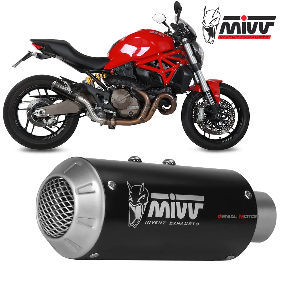 Terminale Scarico Mivv Mk3 Black Inox Nero Per Ducati Monster 821 2014 > 2017-D.030.SM3B-107779