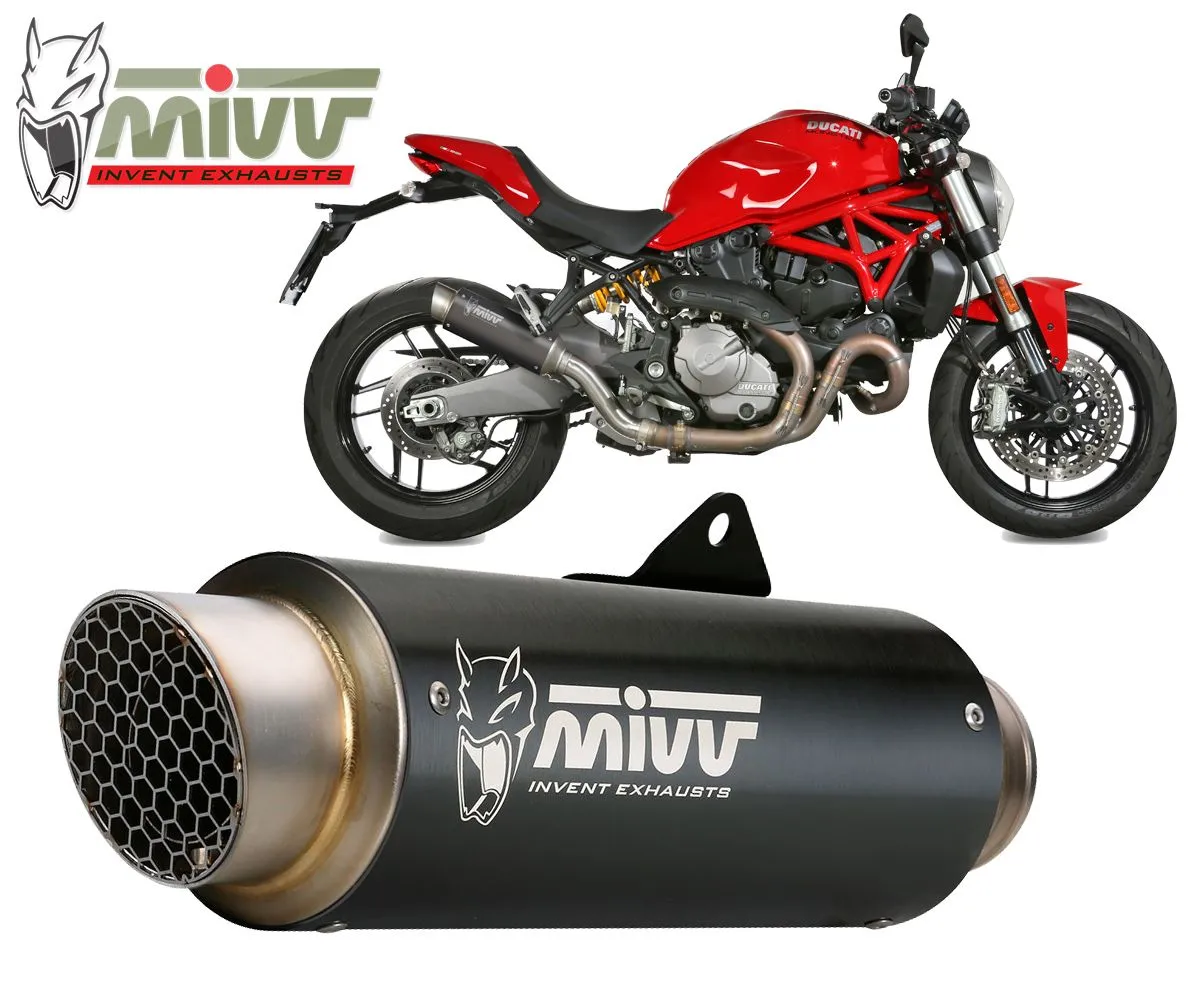 Terminale Scarico Mivv Gp Pro Black Inox Nero Per Ducati Monster 821 2018 > 2020-D.041.LXBP-107841