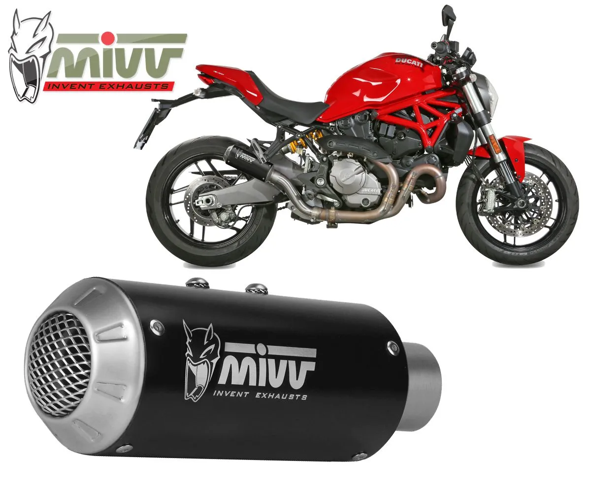 Terminale Scarico Mivv Mk3 Black Inox Nero Per Ducati Monster 821 2018 > 2020-D.041.SM3B-107845