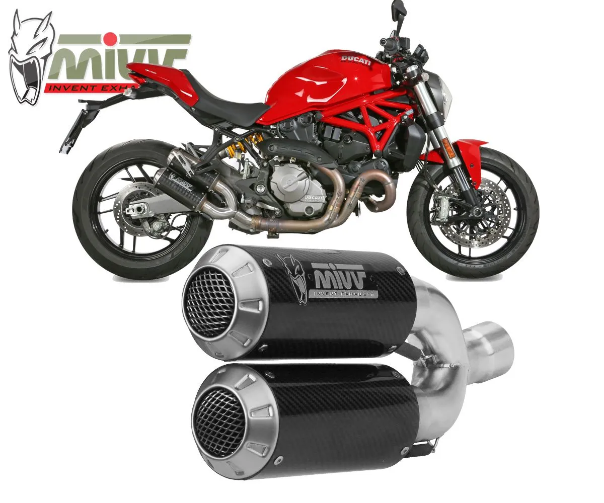Terminali Scarichi Mivv Mk3 Carbonio Per Ducati Monster 821 2018 > 2020-D.042.SM3C-107838