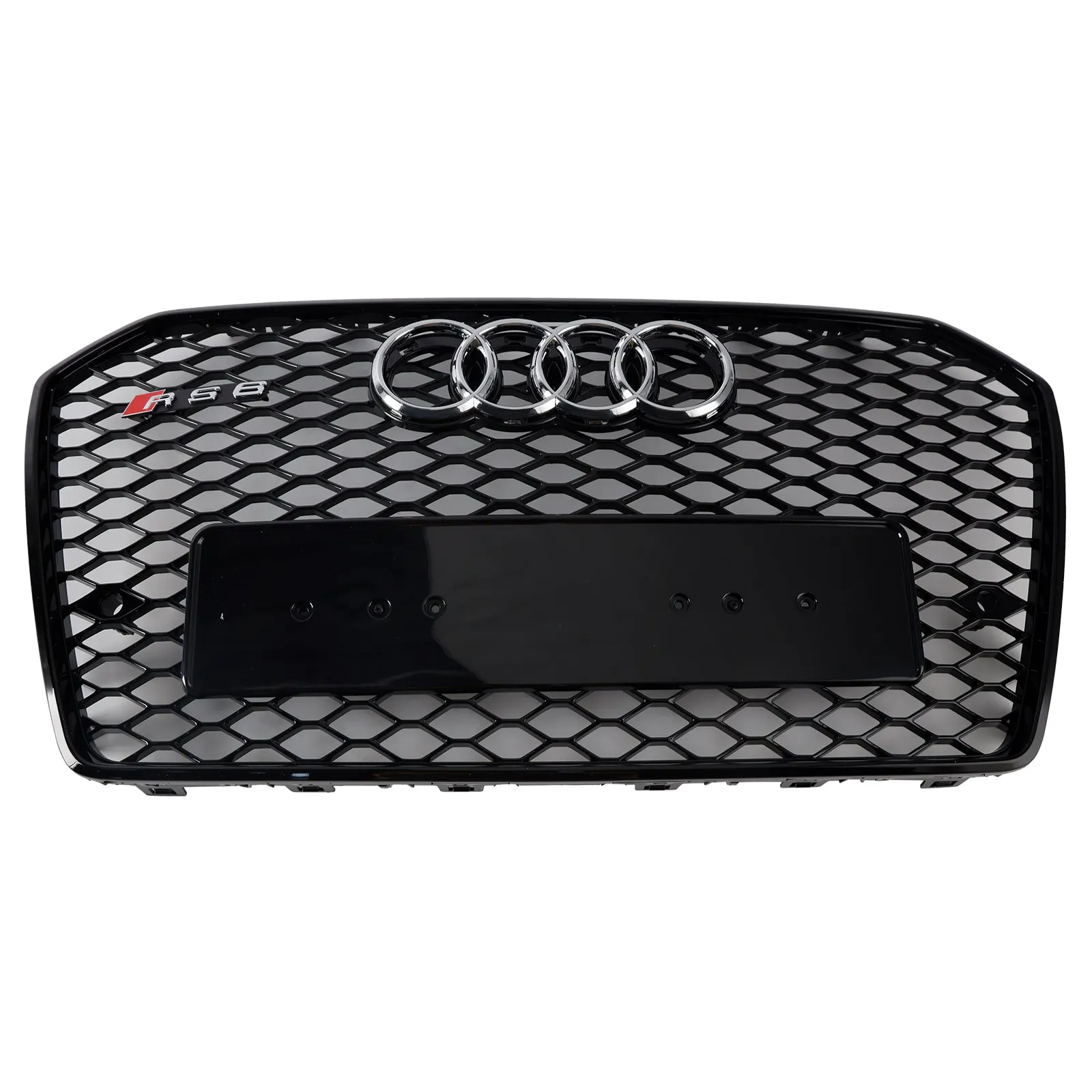 Grille de calandre en nid d'abeille avant de style RS6 pour Audi A6 S6 C7 2016-2018 Noir