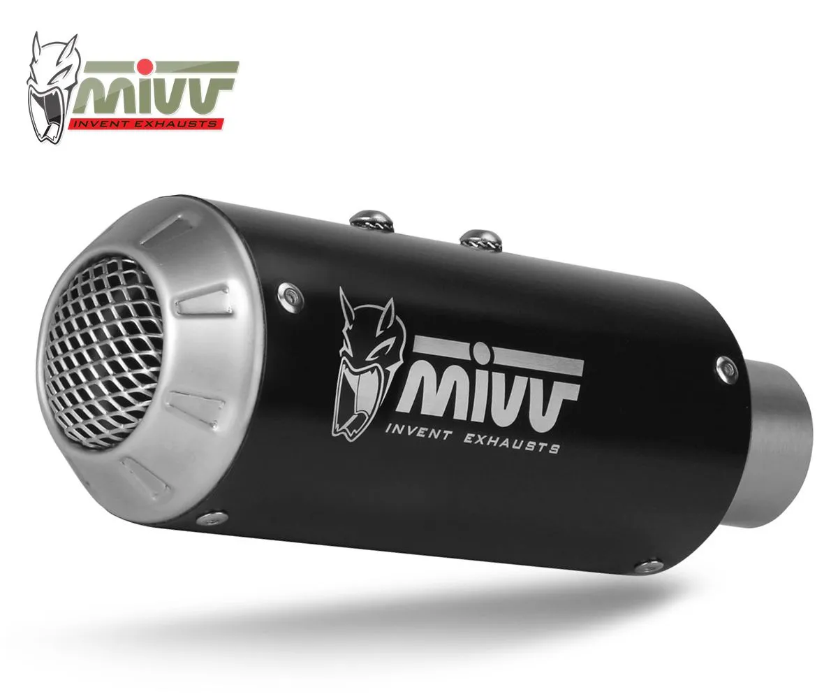 Terminale Scarico Mivv Mk3 Black Inox Nero Per Kawasaki Ninja 125 2019 > 2024-K.048.SM3B-107877