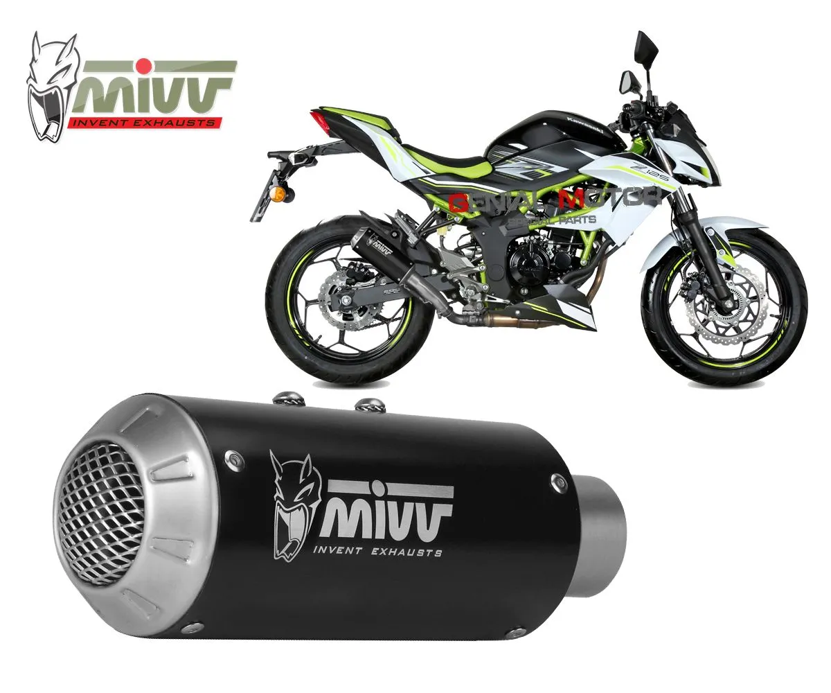Terminale Scarico Mivv Mk3 Black Inox Nero Per Kawasaki Z 125 2019 > 2024-K.048.SM3B-107874