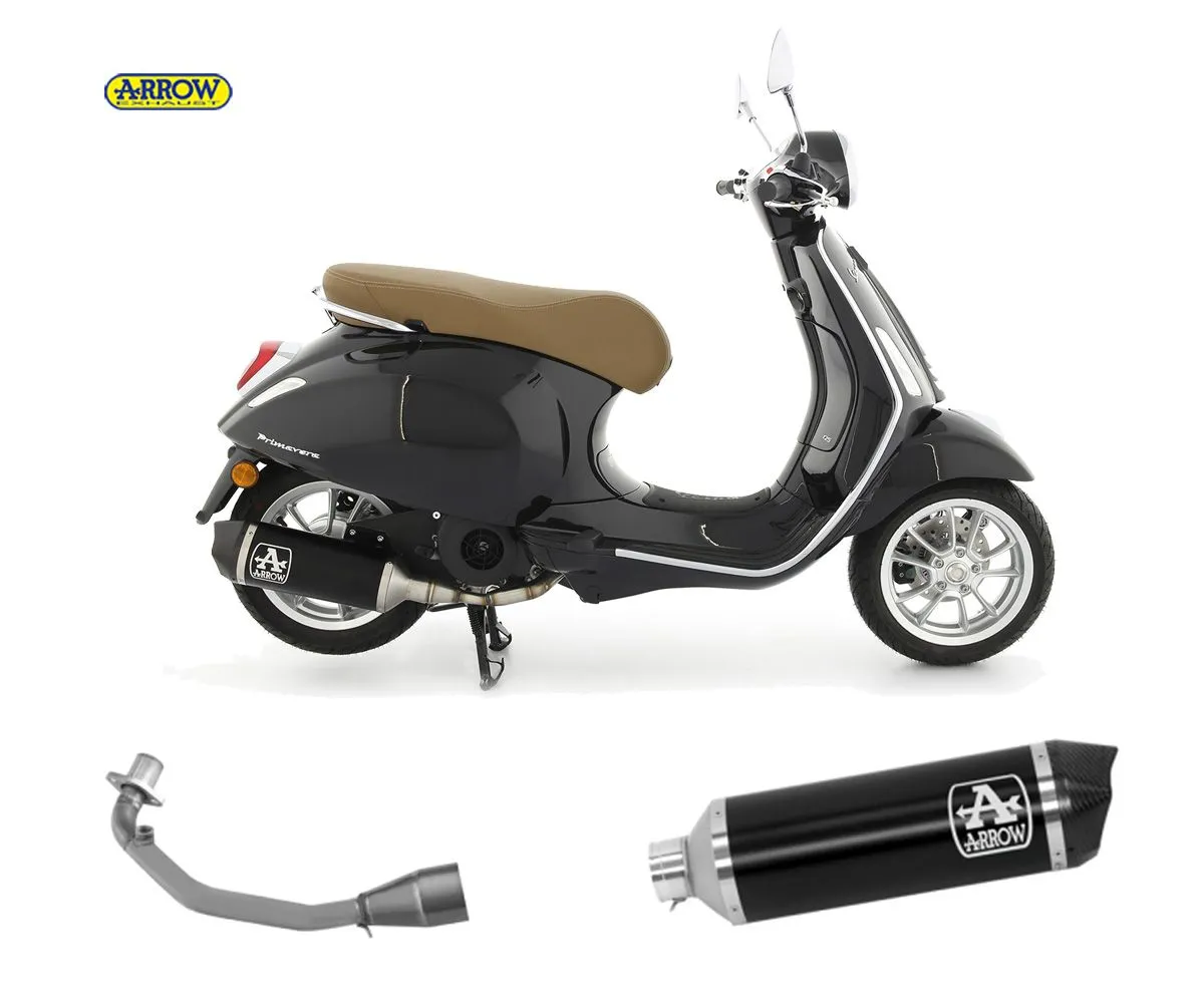 Scarico Completo Kat Arrow Urban Alluminio Nero Piaggio Vespa Primavera 125 3v I.e. 2021 > 2023-53084KZ--53537AKN-214325