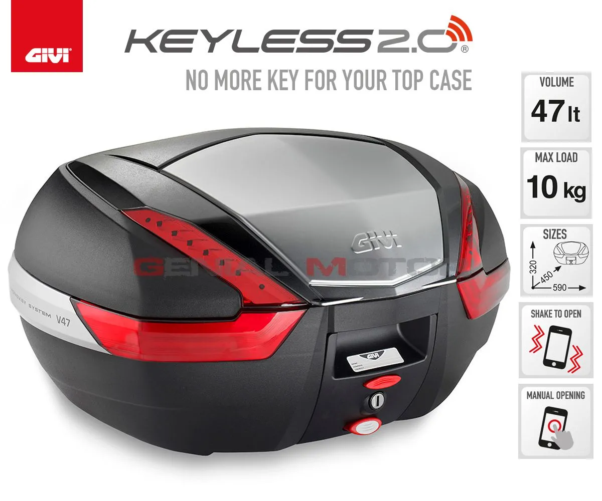 Valigia Givi V47 Keyless 2.0 47lt Per Aprilia Pegaso 650 Strada 2005 > 2011 V47nkl-V47NKL--SR79-182366