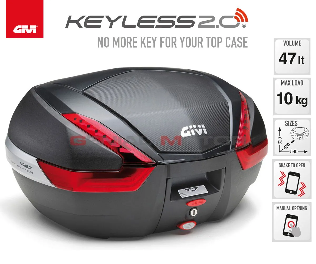 Valigia Givi V47 Keyless 2.0 47lt Per Aprilia Pegaso 650 Strada 2005 > 2011 V47nnkl-V47NNKL--SR79-182368