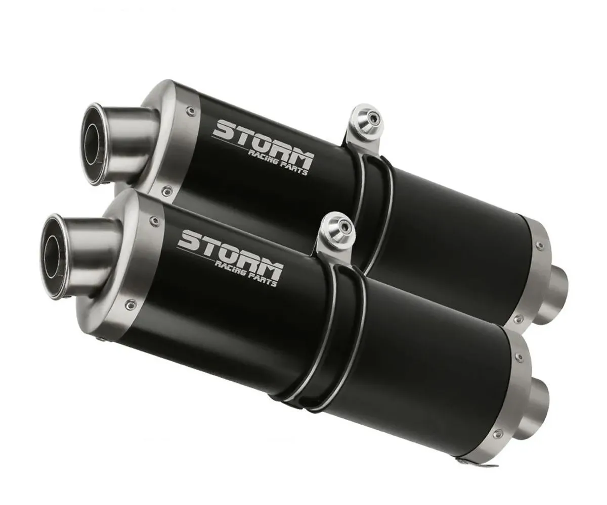 Scarichi Storm By Mivv Nero Oval Acciaio Inox Per Yamaha Yzf 1000 R1 2007 > 2008-74.UY.027.LX1B-108061