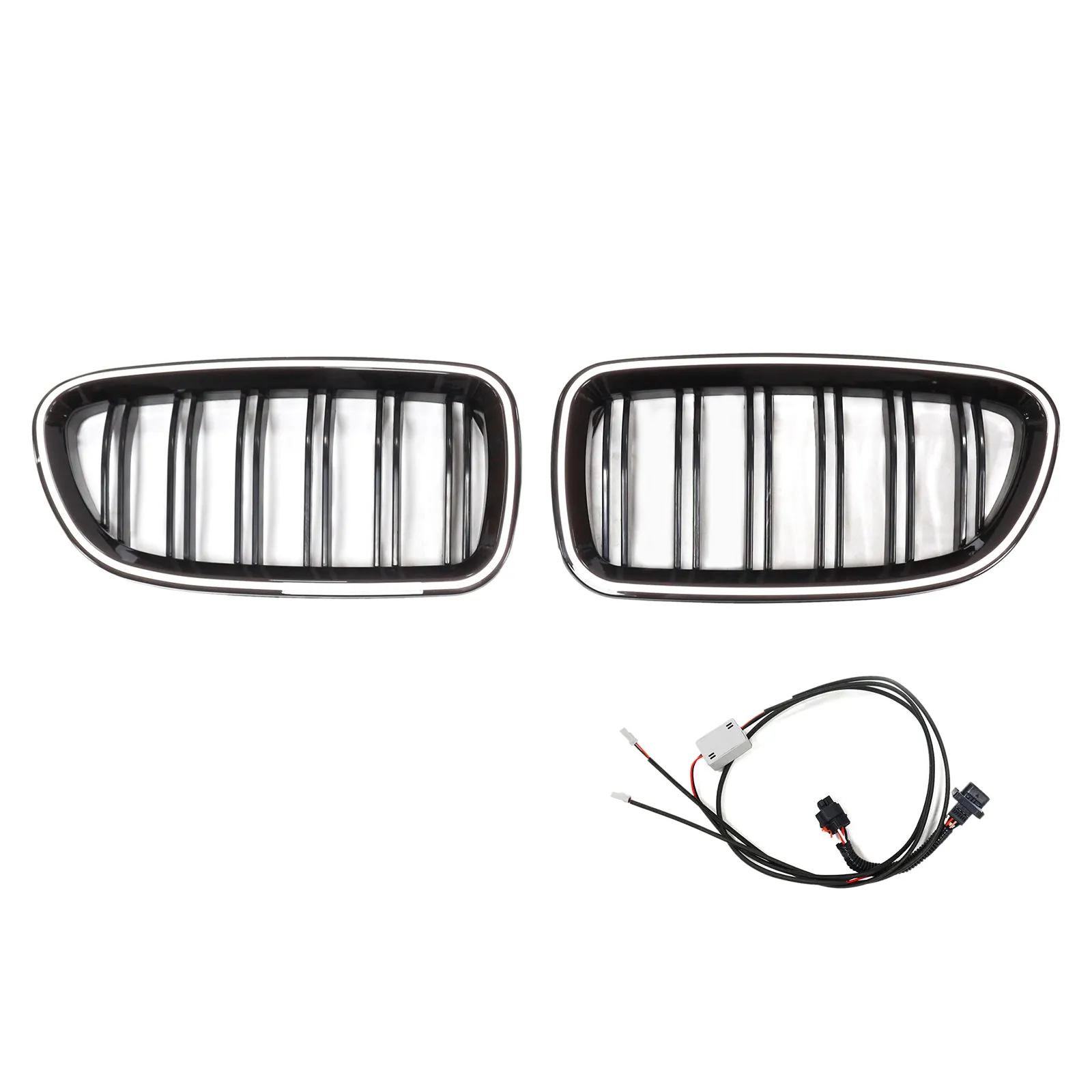 01.2009-10.2016 BMW Série 5 F10 Berline Grille de pare-chocs en forme de rein Noir brillant 51137203649 51137203203