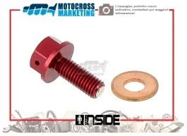 MOTOCROSS MARKETING AV3440R TAPPO DRENAGGIO OLIO MAGNETICO M8X20 ROSSO