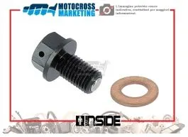 MOTOCROSS MARKETING AV3442N TAPPO DRENAGGIO OLIO MAGNETICO M10X15 PASSO 1.25 NERO
