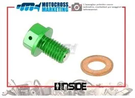 MOTOCROSS MARKETING AV3443V TAPPO DRENAGGIO OLIO MAGNETICO M10X15 PASSO 1.5 VERDE