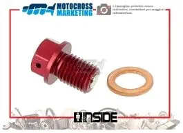 MOTOCROSS MARKETING AV3445R TAPPO DRENAGGIO OLIO MAGNETICO M12X15 PASSO 1.5 ROSSO