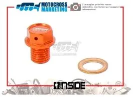 MOTOCROSS MARKETING AV3446A TAPPO DRENAGGIO OLIO MAGNETICO M12X12 PASSO 1.50 ARANCIONE