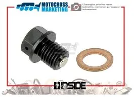 MOTOCROSS MARKETING AV3446N TAPPO DRENAGGIO OLIO MAGNETICO M12X12 PASSO 1.50 NERO