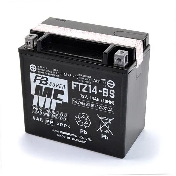 Batteria FURUKAWA per Buell XB9R 02-07 FTZ14-BS da 12V/14AH (Dimensioni 150x87x145 mm)