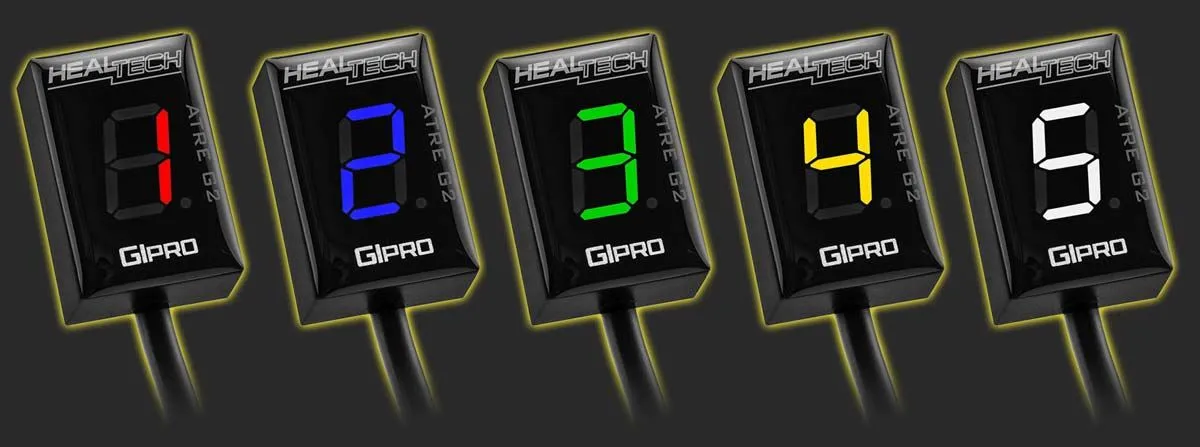 Contamarce Healtech GIpro ATRE G2 per Aprilia RSV4 1000 Factory APRC 11-12 indicatore di marcia con eliminatore limitatore di giri e velocità con cavo di collegamento modello HT-GPAT-A01