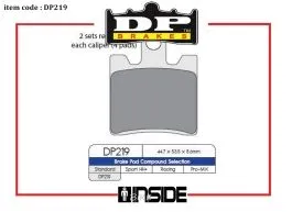 DP BRAKES DP219 PASTIGLIE FRENO MESCOLA STANDARD