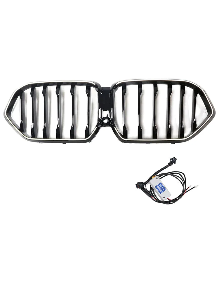 Grille de pare-chocs avant noire pour BMW X6 G06 M60i 2023-2025 avec trou pour caméra