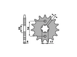 PBR 2173 PIGNONE TRASMISSIONE ACCIAIO PASSO 420 / 16 DENTI
